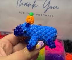 Blue Capybara with Pineapple Loom Band - Featured Animal